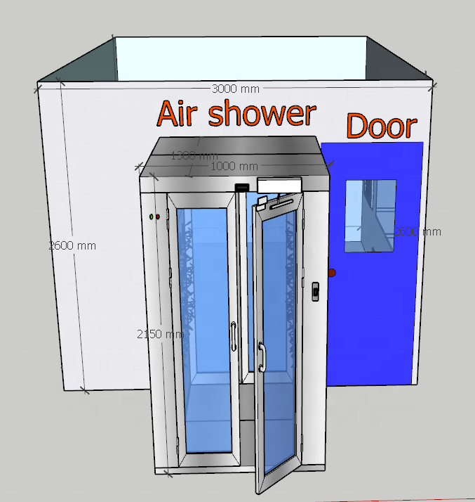 China Professional Manufacture Design Curtain Door Air Shower Cargo Pass Box