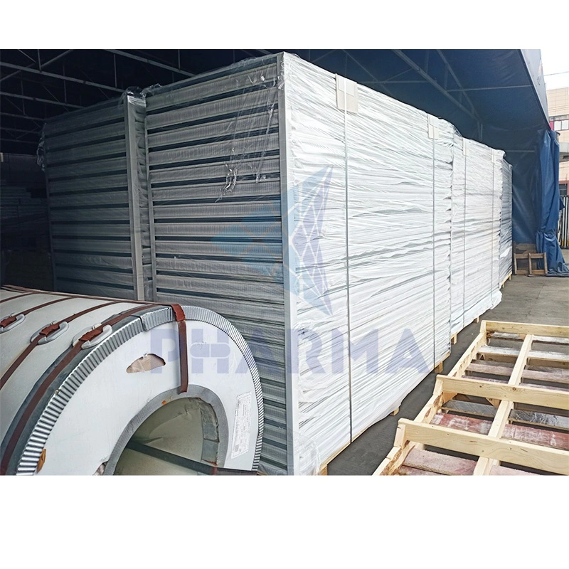 75mm eps pu glass sandwich panel steel frame steel structure mobile warehouse in poland
