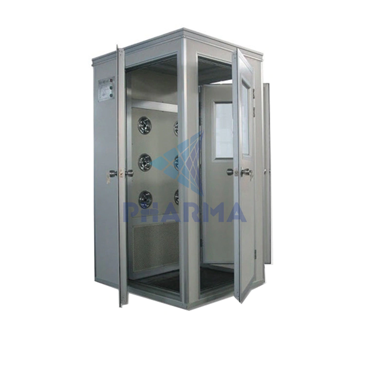 High Efficiency Personal Air Shower Room Double Doors Interlock Air Shower For Clean Room