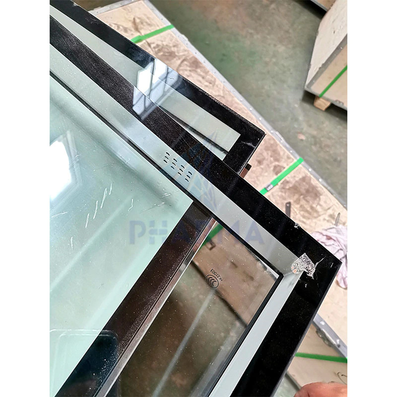 Stainless Steel Frame And Tempered Glass View Window Medical Cleanroom Window Double Glazing Window