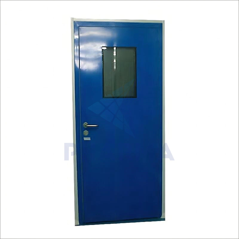 Metal Galvanized Steel Exterior Flush Entrance Clean Room Isolation Door Medical Clean Room Swing Door