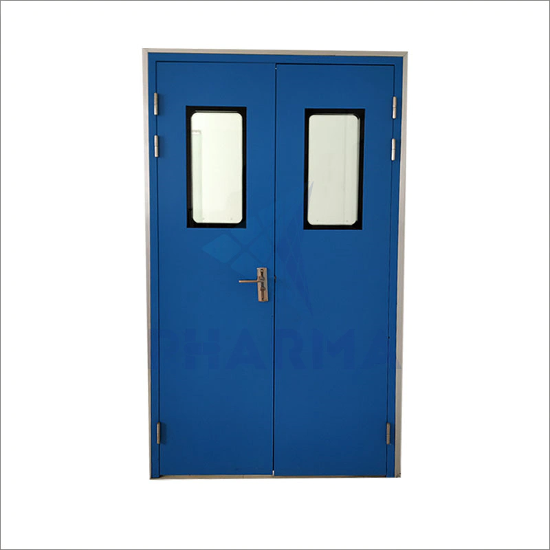 Metal Galvanized Steel Exterior Flush Entrance Clean Room Isolation Door Pharmaceutical Clean Room Swing Door