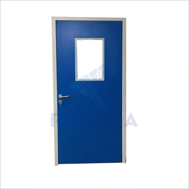 Metal Galvanized Steel Exterior Flush Entrance Clean Room Isolation Door Pharmaceutical Clean Room Swing Door
