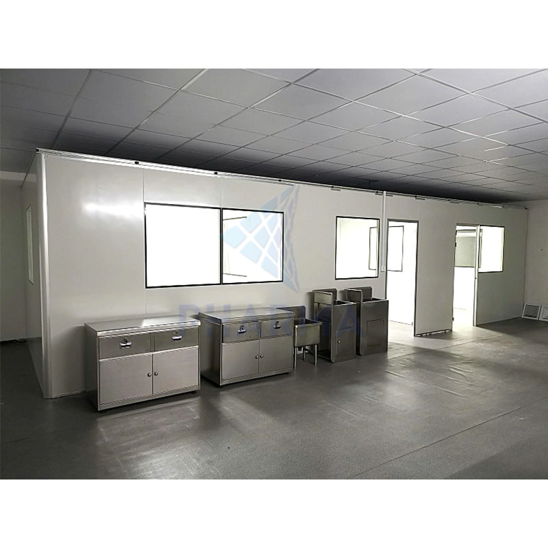 Class 10000 Iso7 Dispensing Booth Laminar Flow Modular Clean Shed Steel Building Room Clean Room Window