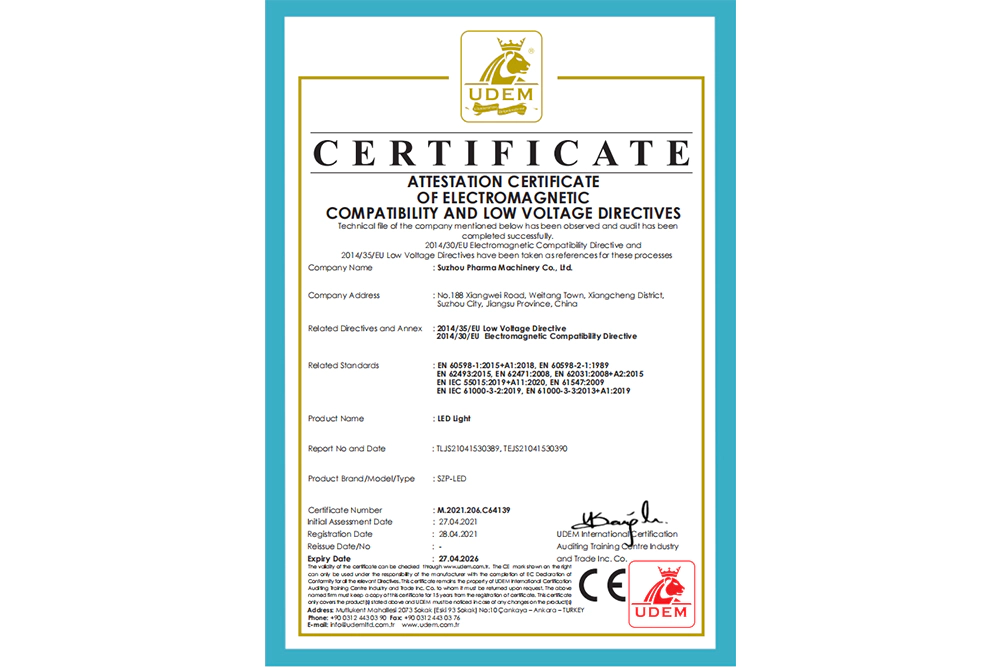 LED Light Certificate