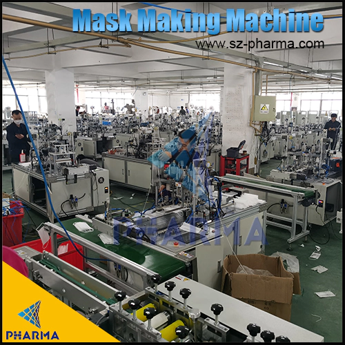high speed 3-layer kids plane mask making machine with clean room workshop
