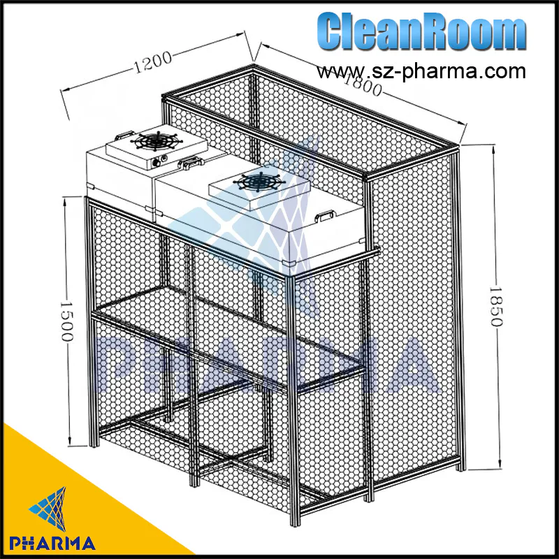 Movable Laminar Flow Hood Clean Booth With Wheel